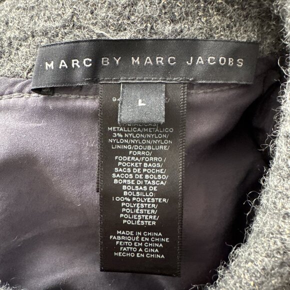 Marc by Marc Jacobs GreyDress Women’s Large gold Metallic flecks Liya Wool Shift - Picture 16 of 16